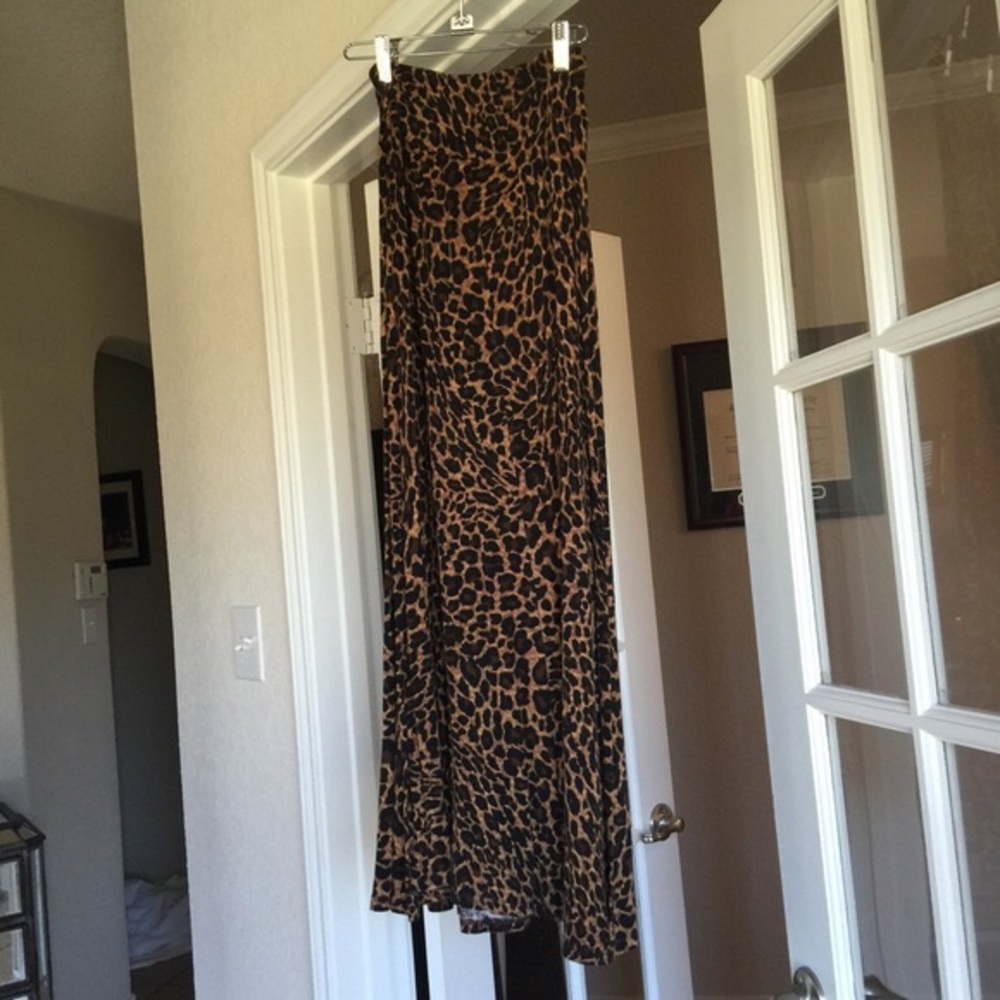 Animal print maxi skirt